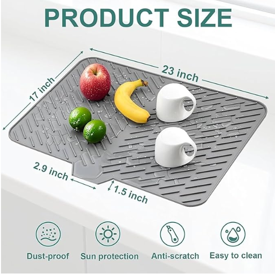 Silicone Dish Drying Mat for Kitchen