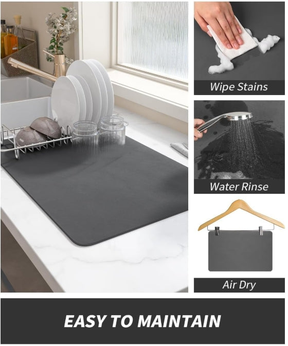 Drying mat for Kitchen, Water Absorbent Mat (PACK OF 2)